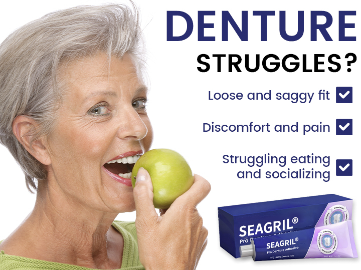 🔥 LIMITED SPECIAL OFFER 🔥 SEAGRIL® Pro Denture Adhesive🦷💜FDA Certified (Clinically Proven 96- Hour Lock Hold for Secure, Comfortable & Zinc-Free Denture Fit)