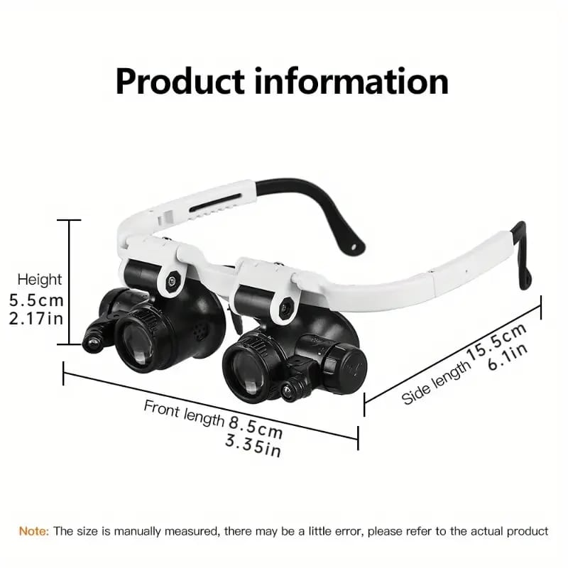 đđ8X 15x 23x Head Wearing Magnifying Glass with LED Light Headband