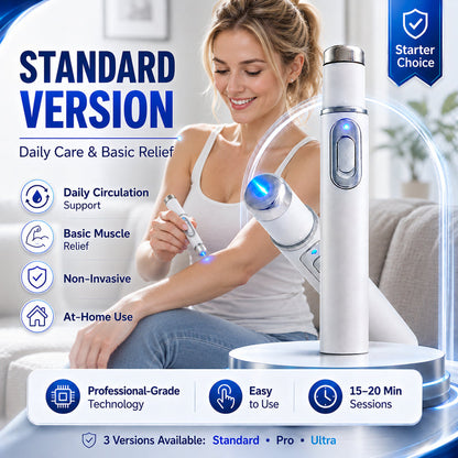 Advanced Acoustic Shockwave Therapy restores penile tissue health to enhance rise rigidity, stamina, and male performance confidence, relieving muscle pain, joint stiffness, tendon discomfort