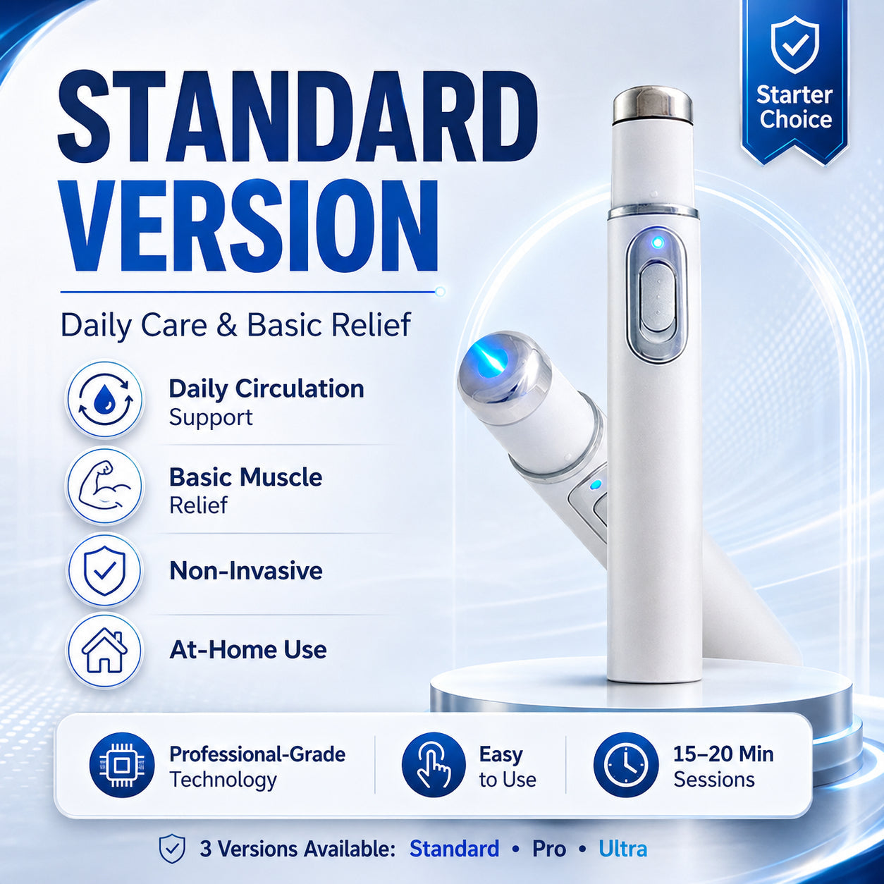 Advanced Acoustic Shockwave Therapy restores penile tissue health to enhance rise rigidity, stamina, and male performance confidence, relieving muscle pain, joint stiffness, tendon discomfort