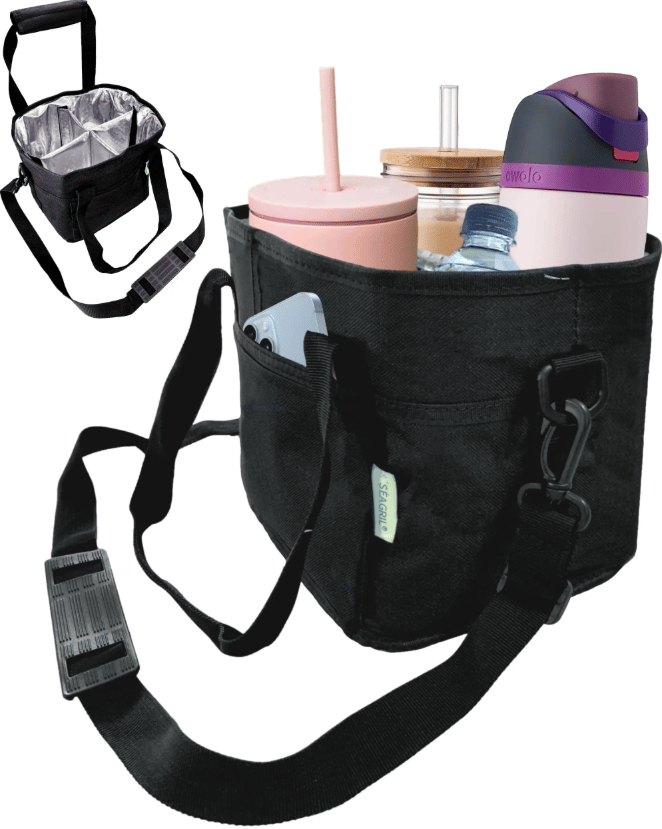 🔥HOT SALE 50% OFF🥤❄️Family Size 4 Compartment Drink Bag, Multiple Tumbler Carrier Caddy✨