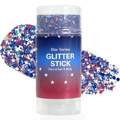 🦅4th of July Glitter Stick✨Red, White & Blue Body & Hair Sparkle.