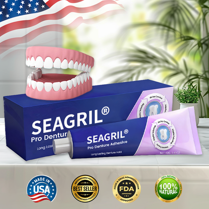🔥 LIMITED SPECIAL OFFER 🔥 SEAGRIL® Pro Denture Adhesive🦷💜FDA Certified (Clinically Proven 96-   Hour Lock Hold for   Secure, Comfortable &   Zinc-Free Denture Fit)