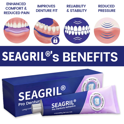🔥 LIMITED SPECIAL OFFER 🔥 SEAGRIL® Pro Denture Adhesive🦷💜FDA Certified (Clinically Proven 96-   Hour Lock Hold for   Secure, Comfortable &   Zinc-Free Denture Fit)