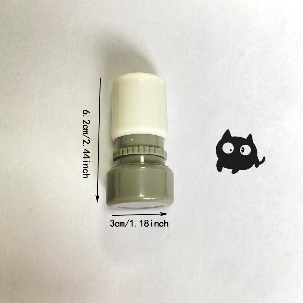Cat Pattern Stamp,4  Counts/set Round Self-inking Stamp