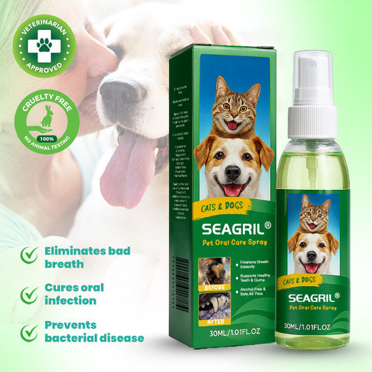 ✨SEAGRIL® Pet Oral Care Spray – 🦷3-Day Fresh Breath Solution 🐾