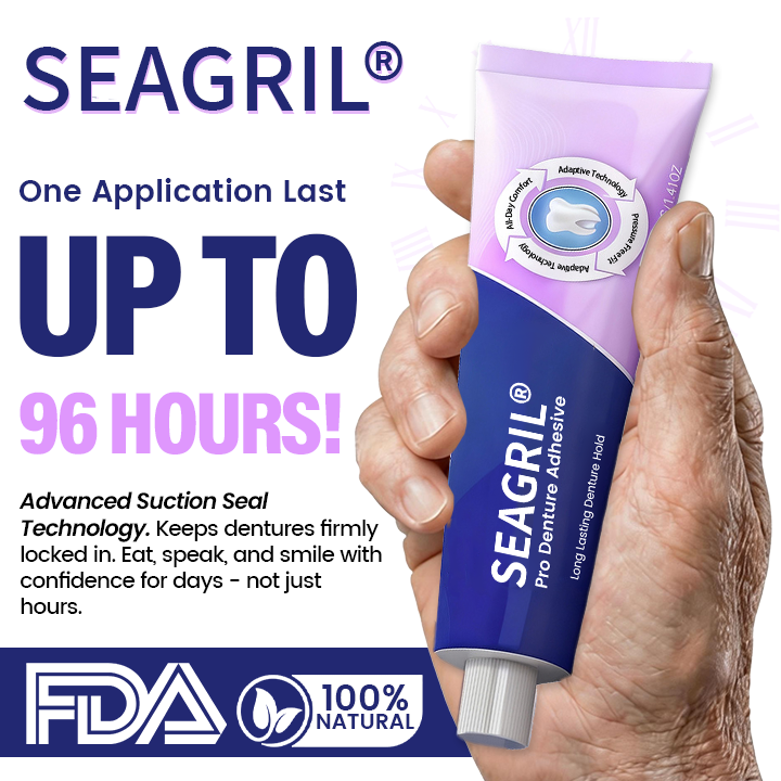 🔥 LIMITED SPECIAL OFFER 🔥 SEAGRIL® Pro Denture Adhesive🦷💜FDA Certified (Clinically Proven 96-   Hour Lock Hold for   Secure, Comfortable &   Zinc-Free Denture Fit)