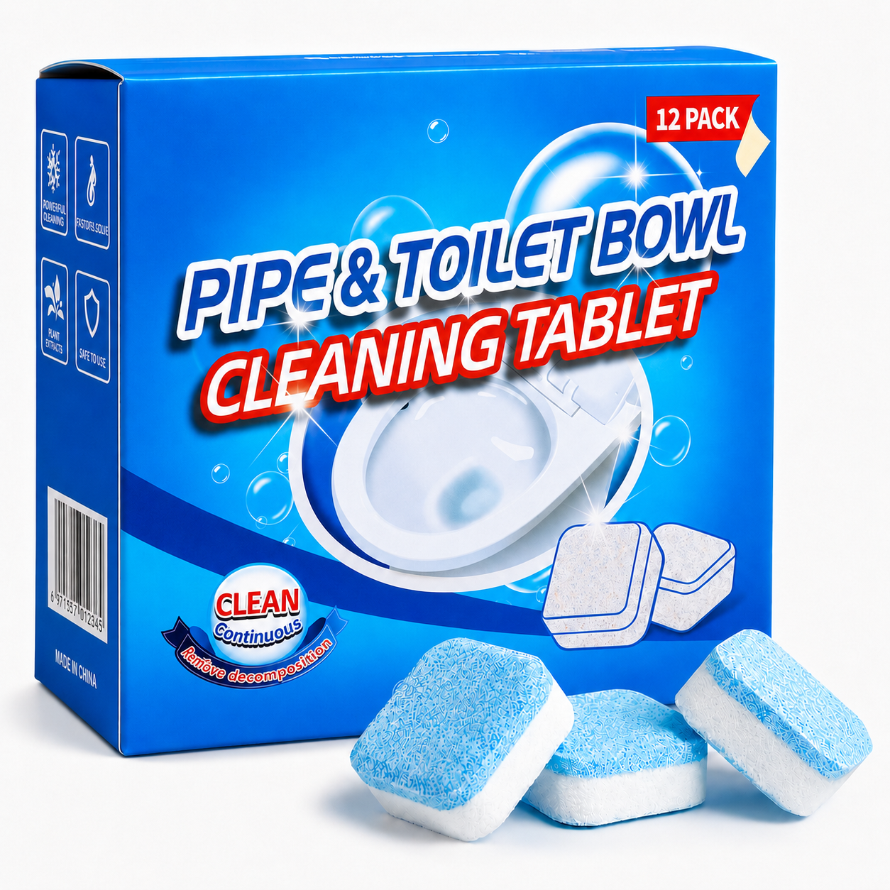 💥Drain Cleaning Tablets 12 Pack For Sinks, Showers & Washing Machines