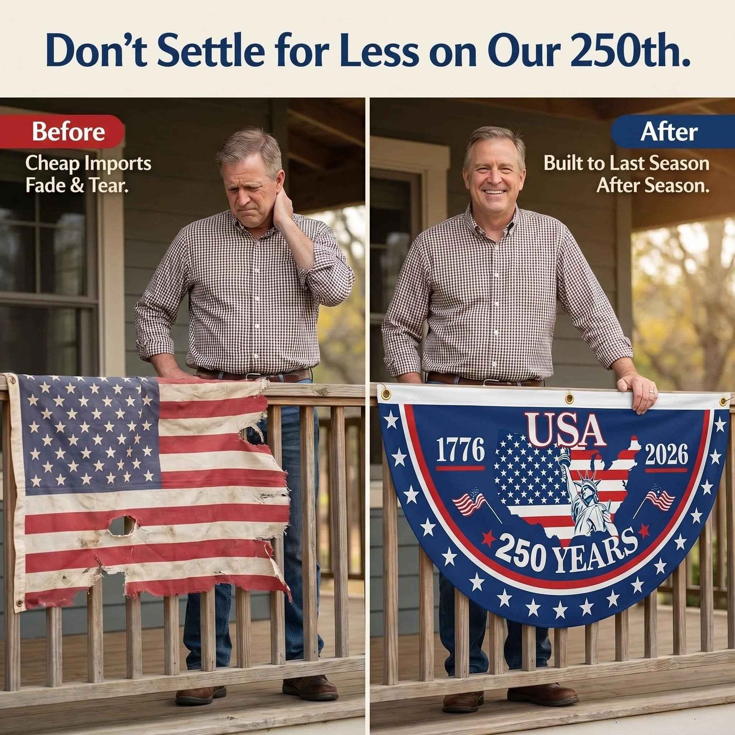🗽USA 100% Veteran Owned / Handcrafted in USA-250th Anniversary Banners