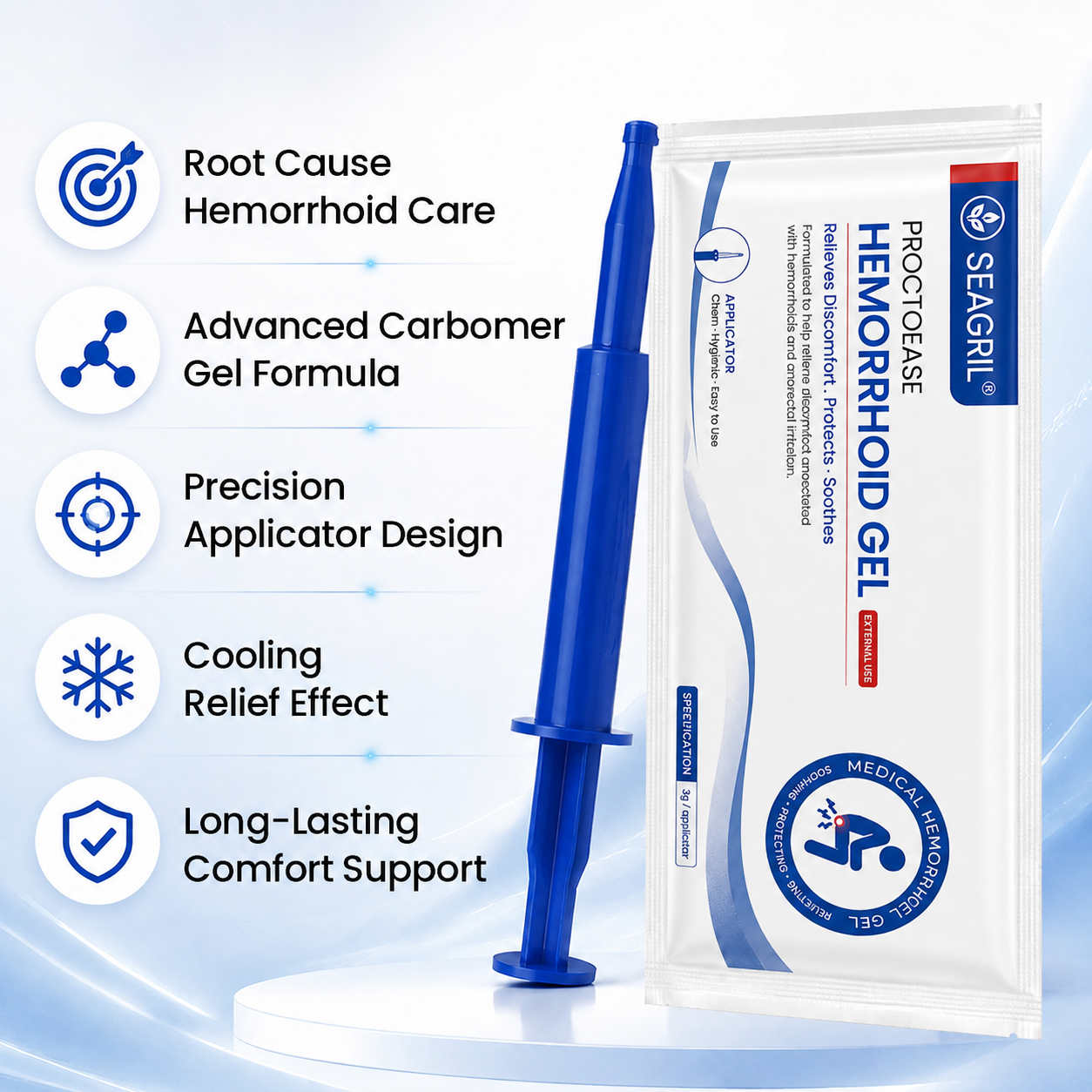 🏆45K+ SOLD 🔥2026 HOT SALE SEAGRIL® ProctoEase Hemorrhoid Gel (A box of 6)