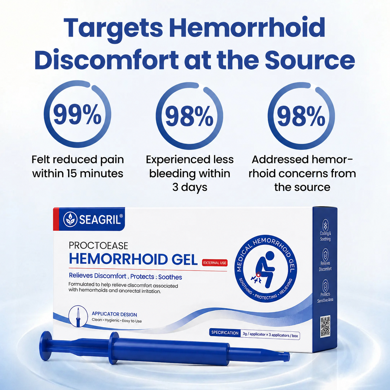 🏆45K+ SOLD 🔥2026 HOT SALE SEAGRIL® ProctoEase Hemorrhoid Gel (A box of 6)