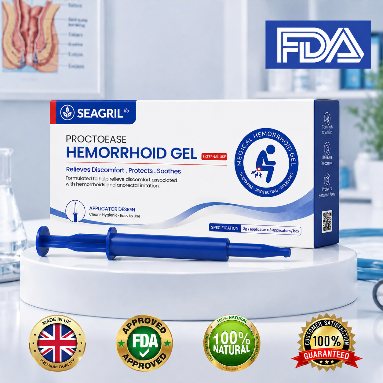 🏆45K+ SOLD 🔥2026 HOT SALE SEAGRIL® ProctoEase Hemorrhoid Gel (A box of 6)