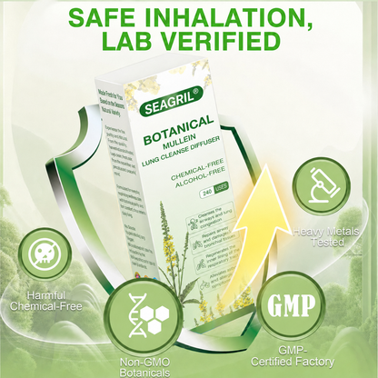 ❣️✅UK Owned and Operated|SEAGRIL® Botanical Mullein Lung Cleanse Diffuser (💝 Cough, wheezing, shortness of breath, sputum, stuffy nose, bronchitis, bronchitis, allergy symptoms, lung discomfort💝)