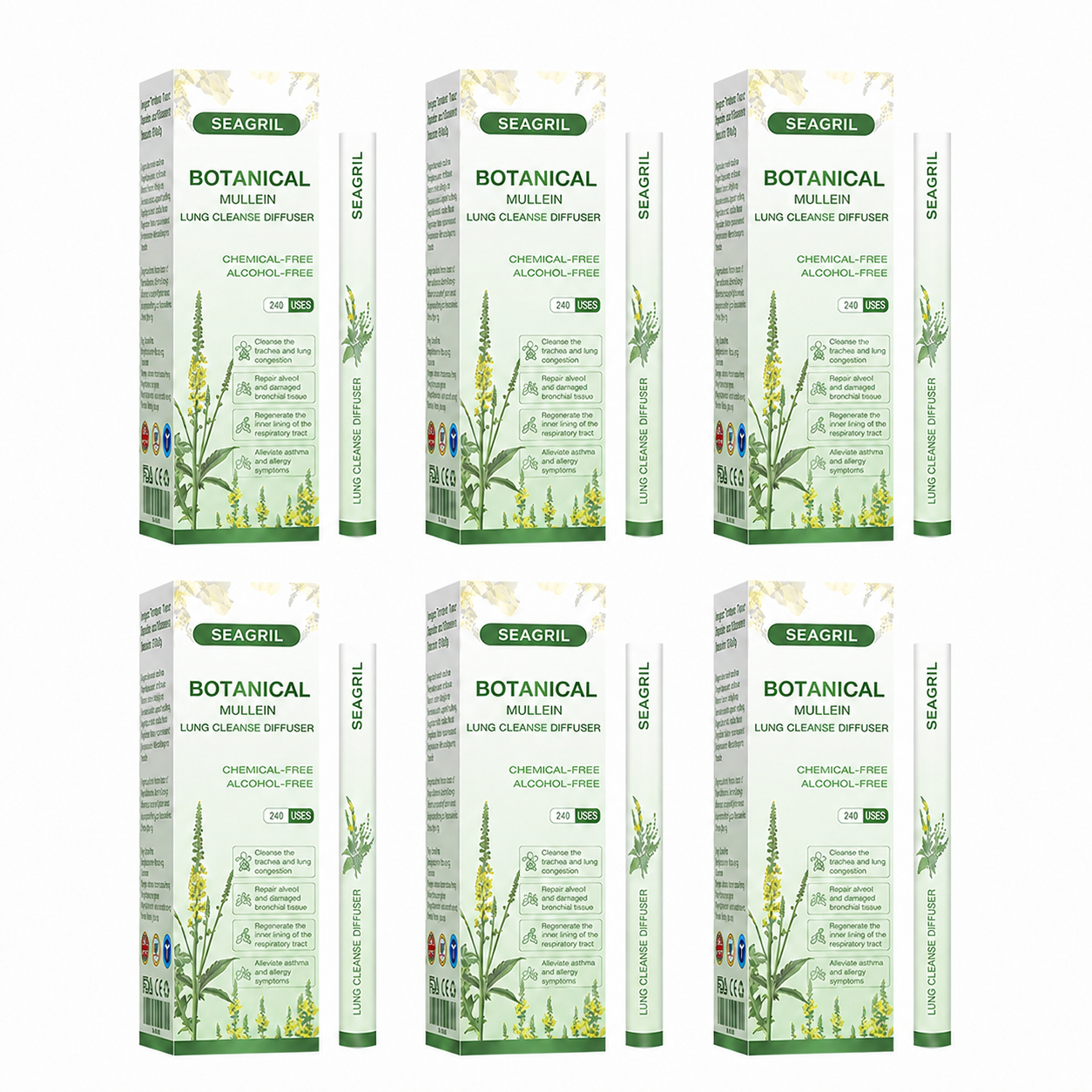 ❣️✅UK Owned and Operated|SEAGRIL® Botanical Mullein Lung Cleanse Diffuser (💝 Cough, wheezing, shortness of breath, sputum, stuffy nose, bronchitis, bronchitis, allergy symptoms, lung discomfort💝)