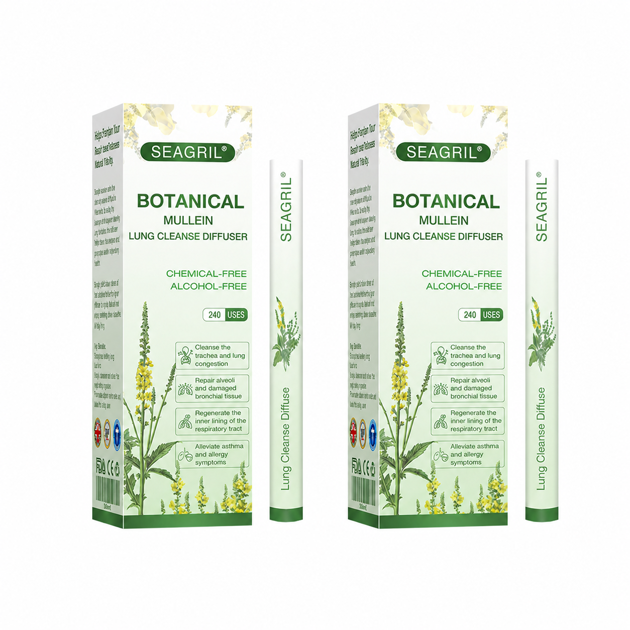 ❣️✅UK Owned and Operated|SEAGRIL® Botanical Mullein Lung Cleanse Diffuser (💝 Cough, wheezing, shortness of breath, sputum, stuffy nose, bronchitis, bronchitis, allergy symptoms, lung discomfort💝)
