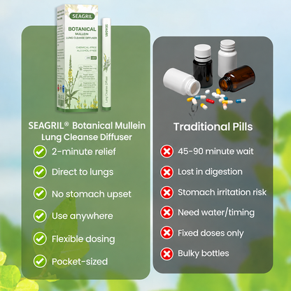 ❣️✅UK Owned and Operated|SEAGRIL® Botanical Mullein Lung Cleanse Diffuser (💝 Cough, wheezing, shortness of breath, sputum, stuffy nose, bronchitis, bronchitis, allergy symptoms, lung discomfort💝)