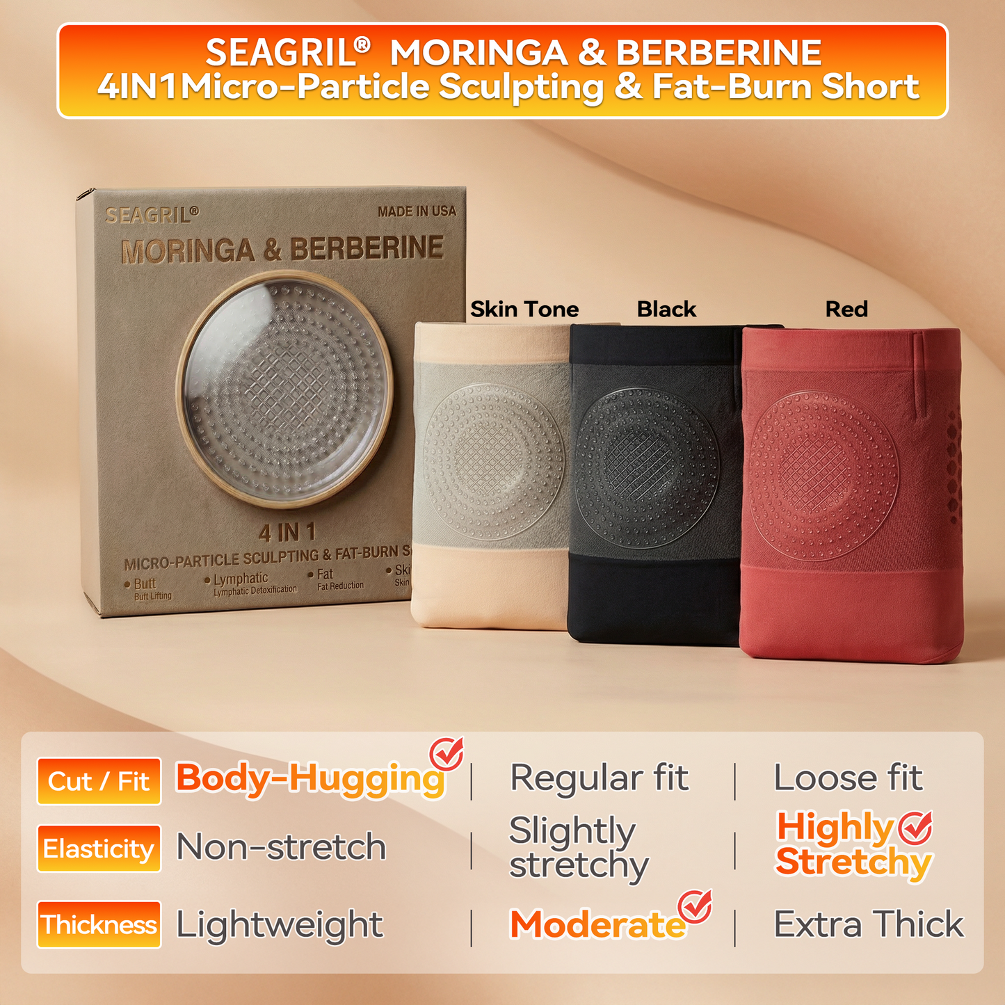 🏆𝐎𝐟𝐟𝐢𝐜𝐢𝐚𝐥 𝐁𝐫𝐚𝐧𝐝 𝐒𝐭𝐨𝐫𝐞 | SEAGRIL® Moringa & Berberine 4-In-1 Micro-Particle Sculpting & Fat-Burn Shorts( Suitable for both 🙍‍♂️men and 🙍‍♀️women )