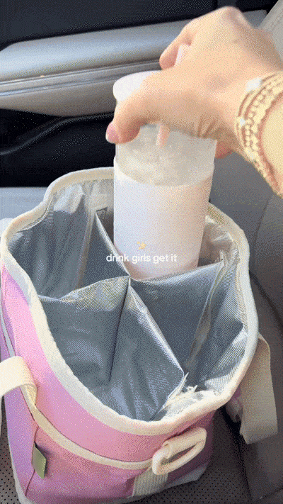 🔥HOT SALE 50% OFF🥤❄️Family Size 4 Compartment Drink Bag, Multiple Tumbler Carrier Caddy✨