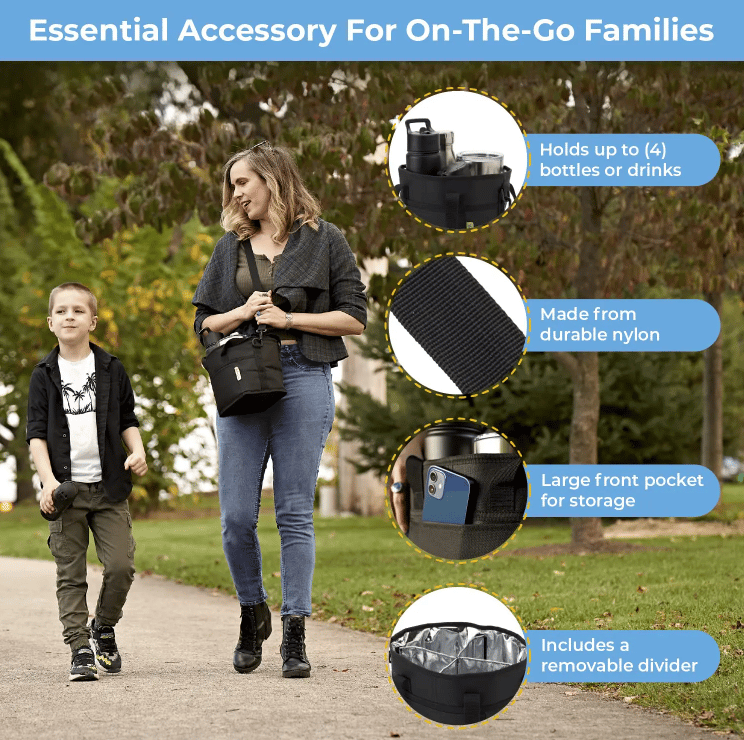 🔥HOT SALE 50% OFF🥤❄️Family Size 4 Compartment Drink Bag, Multiple Tumbler Carrier Caddy✨