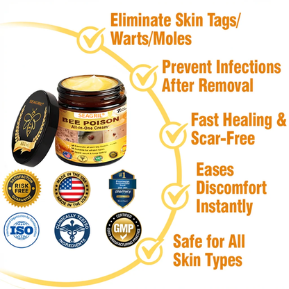 SEAGRIL®  𝐁𝐞𝐞 𝐏𝐨𝐢𝐬𝐨𝐧 𝐀𝐥𝐥-𝐢𝐧-𝐎𝐧𝐞 𝐂𝐫𝐞𝐚𝐦–🌸 Anti-aging,Hydrating, Skin Repair, Even Tone, Acne and Dark Spot Treatment, Wart and Mole Removal, Psoriasis Relief